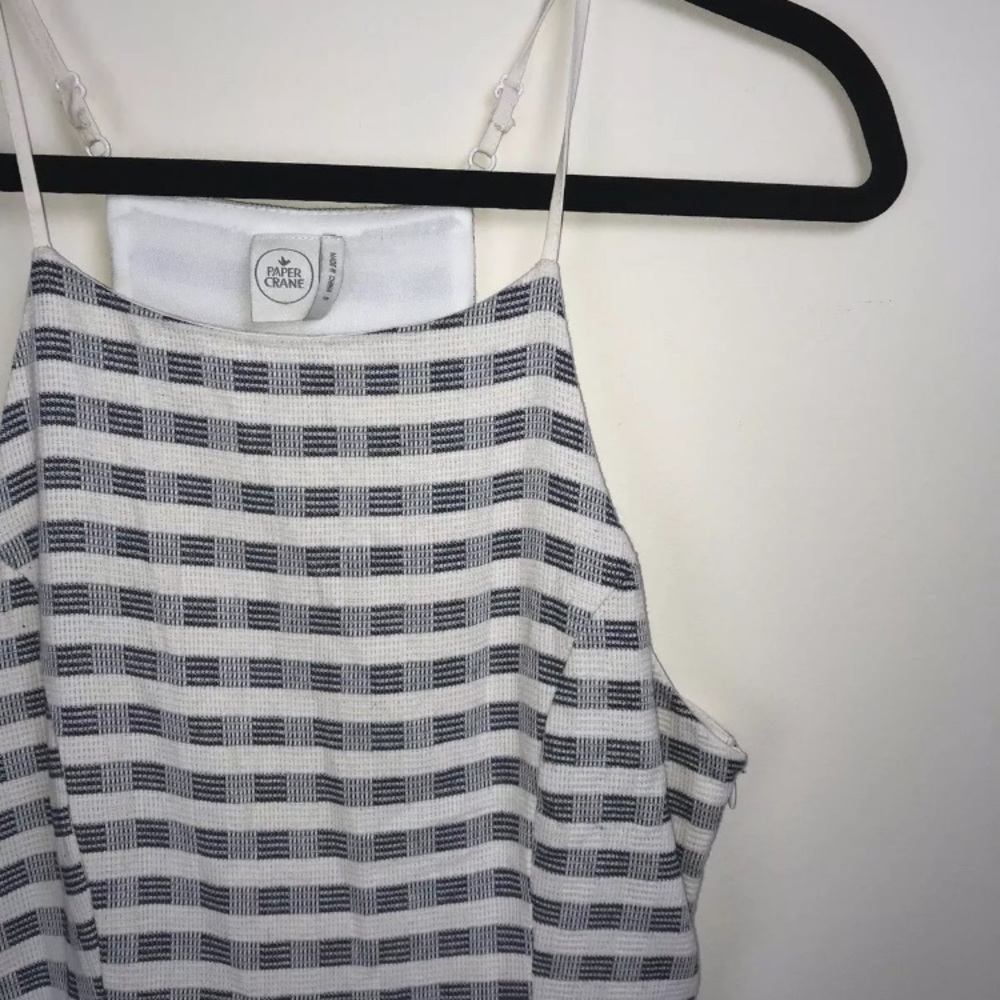 Paper Crane Dress Spaghetti Straps Off White Blue - Picture 2 of 4